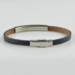 For men Baltic Amber bracelet with leather